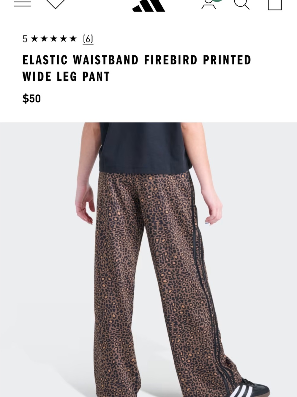 adidas Firebird Printed Brown Leopard Wide Leg Kids Pants size XL NWT